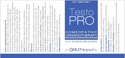 1 Oz Bottle Label (Testopro   1 Fl Oz. Bottle Label)